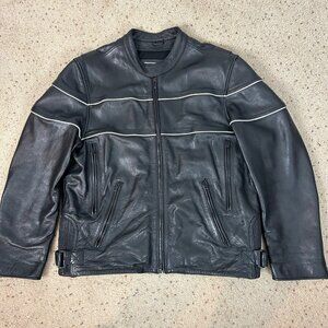 Street Legal Performance Black Leather Motorcycle Jacket Size XL Men's